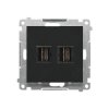 Simon 55 Gniazdo HDMI podwójne (moduł) Czarny mat TGHDMI2.01/149