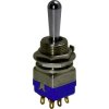 Toggle switch, metal, 2 pole, groping, On-(On), 4 A/30 VDC, gold-plated, 12145AD2K