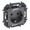 Niloe Step Gniazdo 2p+z shuko, zaciski śrubowe, bez przesłony - kolor stalowy 863421B