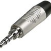3.5 mm jack plug, 3 pole (stereo), solder connection, zinc, RTP3C