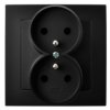 AS Gniazdo podwójne z uziemieniem kompletne z ramką czarny GP-2GZ/33 OSPEL