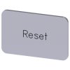 SIRIUS ACT, ETYKIETA WKÅADANA LUB SAMOPRZYLEPNA, 17.5 X 27MM, SREBRNA, CZARNE LITERY, Z NAPISEM: RESET - 3SU1900-0AD81-0DU0