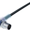 Sensor actuator cable, M12-cable plug, angled to open end, 3 pole, 5 m, PUR, black, 4 A, 77 3627 0000 50003-0500