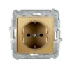 MINI Mechanizm gniazda pojedynczego z uziemieniem SCHUKO 2P+Z (przesłony torów prądowych) złoty 29MGP-1sp