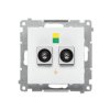 SIMON 55 Gniazdo ekwipotencjalne podwójne biały mat TGEK2.01/111 KONTAKT SIMON