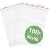 Quadrios 23Sa055 Grip Seal Bag Transparent PE 60X80mm 100 Pieces Storage Bags