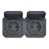 NOWE PLEXO 55 Gniazdo schuko 2x2P+Z poziome mechanizm 16A - 250V AC antracyt 069879L