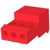 Socket housing, 3 pole, pitch 2.54 mm, angled, red, 3-640440-3