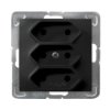 IMPRESJA Gniazdo potrójne EURO czarny metalik GP-3Y/m/33 OSPEL