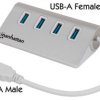 163767 USB 3.0 hub, 4-port, aluminium housing