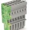 Socket header, 8 pole, pitch 5 mm, straight, gray/green-yellow, 769-108/000-037