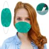 Maseczka wielorazowa dwuwarstwowa z wysokiej jakości bawełny z kieszenią na filtr turkusowa z białą gumką