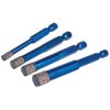 MEXCO A10VBDPACK XCEL Grade Wax Filled (Hex Fit) Tile Drill Bit Set, 4 Piece