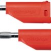 Measuring lead with (4 mm plug, spring-loaded, straight) to (4 mm plug, spring-loaded, straight), 500 mm, red, PVC, 1.0 mm², CAT
