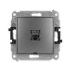 ICON Mechanizm gniazda komputerowego pojedynczego 1xRJ45, kat. 8, ekranowane, 8-stykowy, bez pola opisowego grafitowy 11IGKBO-11