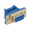 Gniazdo; D-Sub; Canon 9p; 9 torów; na taśmę; zaciskany; proste; niebieski; plastik; złocone; skręcane; Ninigi; RoHS