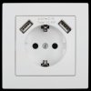 McPower power socket with 2x USB-A 10.5W - 250V/16A - White
