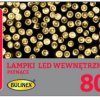 Lampki Bulinex 80led białe ciepłe 7,90m płynące sznur