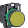 Pushbutton, unlit, groping, 1 Form A (N/O), waistband round, yellow, front ring black, mounting Ø 22 mm, XB5AA51