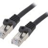 Patch cord S/FTP, Cat 6a, RJ45 wtyk z obu stron, linka, Cu, 3m PP6A-LSZHCU-BK-3M