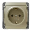 GAZELA Gniazdo pojedyncze z uziemieniem schuko satyna GP-1JS/m/16/16 OSPEL