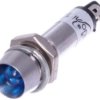 Kontrolka LED 12V 5mm niebieska, metalowa, wklęsła; IND8