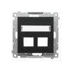 SIMON 55 Pokrywa gniazd teleinformatycznych na Keystone skośna podwójna z polem opisowym czarny mat TKP2S.01/149 KONTAKT SIMON
