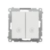 SIMON 55 Wyłącznik schodowy podwójny z podświetleniem bez piktogramu szybkozłącza jasnoszary mat TW6/2L2.01/X/114 KONTAKT SIMON