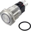 TRU COMPONENTS TC-12647408 Przełącznik wciskany 250 V/AC 3 A 1 x wył/(wł) IP65 zielony zatrzask stal nierdzewna 1 szt.