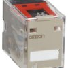 Przekaźnik mocy 24V dc 4PDT Omron 900mW, Wciskane 636Ω Styk płytki drukowanej