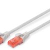Patch cable, RJ45 plug, straight to RJ45 plug, straight, Cat 6, U/UTP, LSZH, 0.25 m, gray, DK-1617-0025