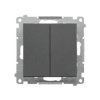 Simon 55 Łącznik jednobiegunowy + przycisk zwierny – 2 klawisze (moduł) 16 AX, zaciski gwintowe Grafitowy mat TW1P1A.01/116