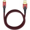 Oehlbach 9443 USB 3.2 Gen1 Cable USB-A to USB-C 3m Red/Black Gold-Plated