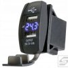 Ładowarka USB;5V;4.8A;2x2.4A;12-24V z woltomierzem;niebieski37.2x21.2mm