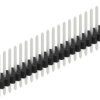 Pin header, 20 pole, pitch 1.27 mm, straight, black, 10060412