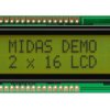 Wyświetlacz monochromatyczny LCD, , Alfanumeryczny, Midas