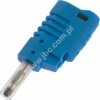 1086-BL Wtyk 4mm, z tuleją ruchomą i dodat. gniazdem 4mm do połączeń wieżowych, przył.przykręcane, niebieski, ELECTRO-PJP, 1086B
