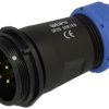 Wtyk; SP2911C/P4II-1N; 4 tory; proste; lutowany; 4,0mm2; 13-16mm; SP29; na przewód; 30mm; skręcane; nylon66; niebiesko-czarny; I
