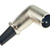 Wtyk kątowy mikrofonowy męski XLR, metal