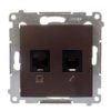 Simon 54 Gniazdo Teleinformatyczne Rj45 Kat.5E + Rj12 Brąz Mat D5t.01/46