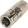 Złącze M12 zaciskane 4 polowe żeńskie proste ekranowane 21038812405