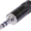 3.5 mm jack plug, 3 pole (stereo), solder connection, metal, NYS231B