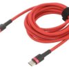 Kabel USB C wtyk z obu stron 2m czerwony tekstylny 60W CATKLF-H09