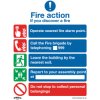 Worksafe SS20P10 Safety Sign Fire Action Without Lift - Rigid Plastic - PK10