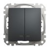 SEDNA DESIGN & ELEMENTS Wyłącznik podwójny świecznikowy z podświetleniem czarny antracyt SDD114105L SCHNEIDER ELECTRIC