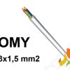 Przewód OMYżo 3x1,5 mm2 (300/300V) oponowy mieszkaniowy biały H03VV-F (krążki 100m) 13019029 NKT