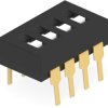DIP switche, Off-On, 4 pole, straight, 1 A/5 VDC, 1825002-5