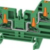 Through terminal block, push-in connection, 2.5 mm², 24 A, 8 kV, green, 2847380000