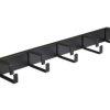 Organizator kabli RACK 19 1U metalowy czarny NEKU z metalowymi uchwytami