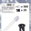 Quadrios 25O207 Akcesoria LED biały okrągły 3 mm 2500 mcd 20 mA 3.0 V